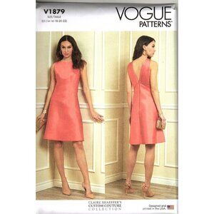 Vogue V1879 Misses 14 to 22 Claire Shaeffer A-Line Dress Uncut Sewing Pattern